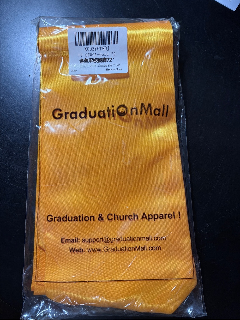 GraduationMall Unisex Graduation Gold Stole 72"